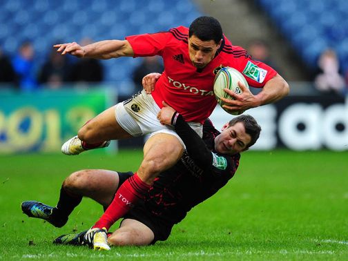 Doug Howlett in action for Munster on Sunday