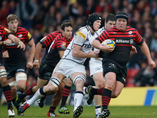 Matt Stevens in action for Saracens