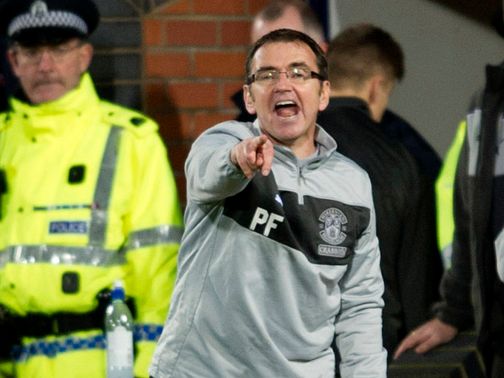 Pat Fenlon makes his point at Tynecastle