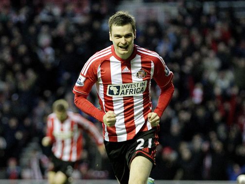 Adam Johnson doubles Sunderland's advantage over the Hammers shortly after the interval&nbsp;