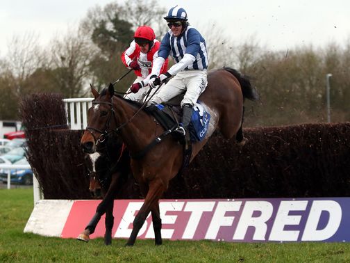 Teaforthree leads over the last at Chepstow
