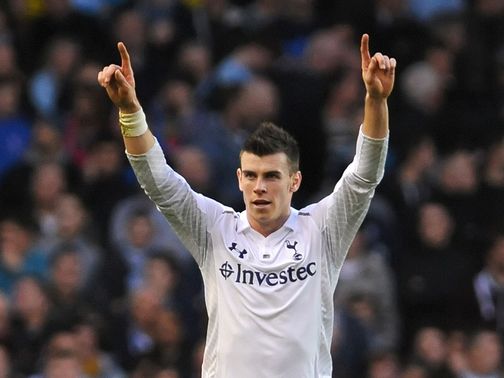 Gareth Bale celebrates against Coventry