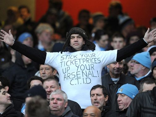 Fan protests against the price of match tickets
