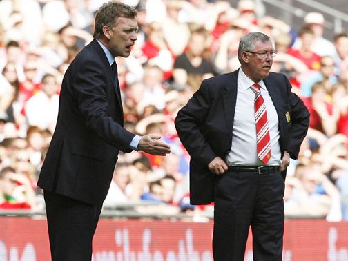 Ferguson (right) says Everton will face a major problem when Moyes (left) leaves