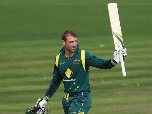 Phil Hughes: Unbeaten century