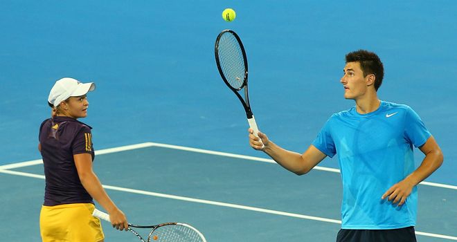 Ashleigh Barty and Bernard Tomic: kept Australia alive in Hopman Cup