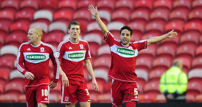 Merouane Zemmama: Celebrates his opener at The Riverside
