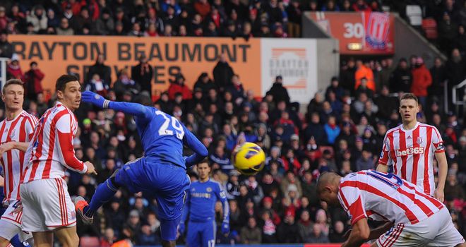 Jon Walters heads powerfully beyond Asmir Begovic to put Chelsea ahead