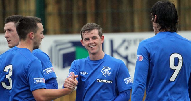 Templeton: Celebrates goal for Rangers