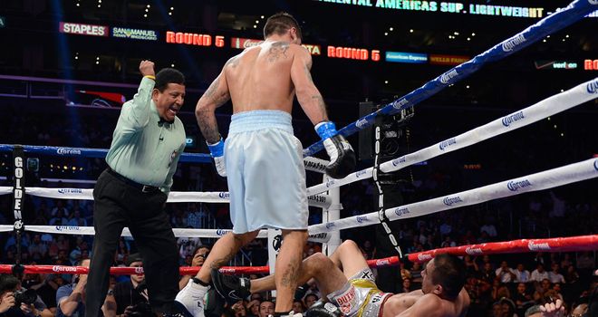A familiar sight as Matthysse floors another opponent - Humberto Soto on this occasion in 2012