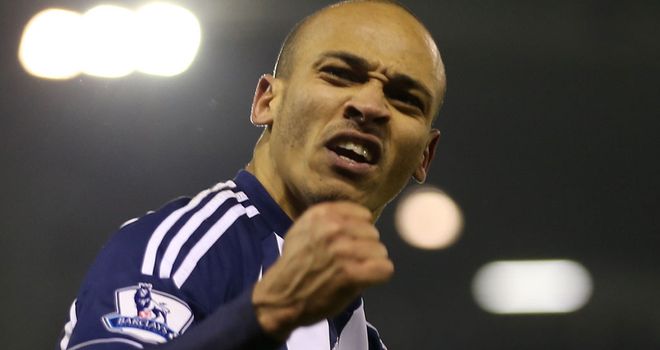 Peter Odemwingie: Celebrates his equaliser for West Brom