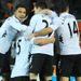 Fulham defender Brede Hangeland is somewhere in the crowd as teammates celebrate his winning goal at Blackpool