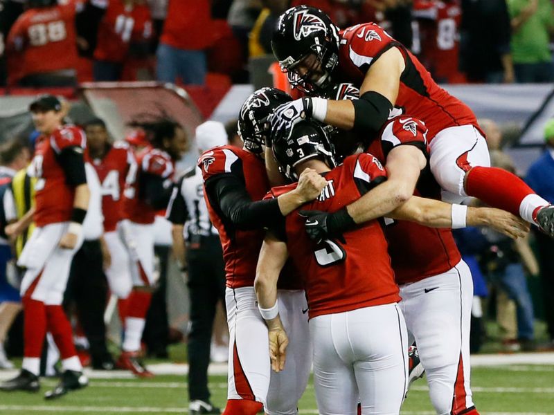 The Falcons celebrate a third trip to the NFC Championship game