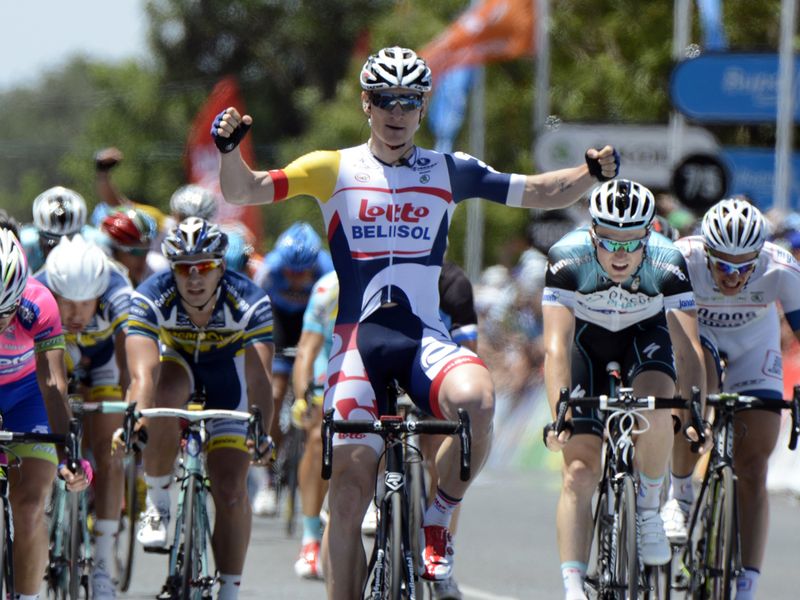 At the finish in Tanunda Andre Greipel proved his dominance with another win...