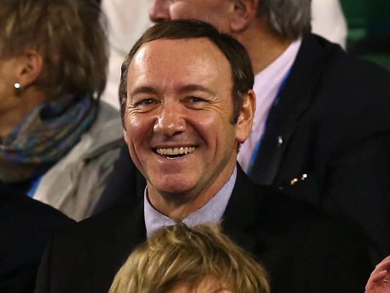 Film star Kevin Spacey was clearly enjoying the action.