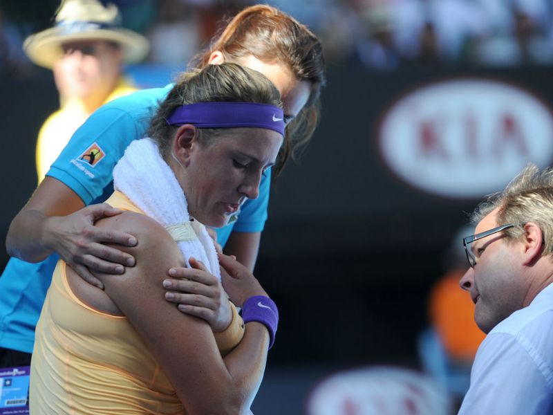 The top seed suffered a fitness scare at one point in the match...