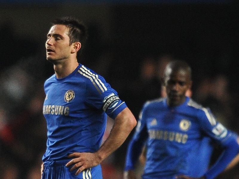 Frank Lampard shows his disappointment as Chelsea are forced to settle for a draw