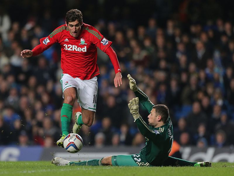As Danny Graham rounded the goalkeeper in stoppage time to double Swansea's advantage