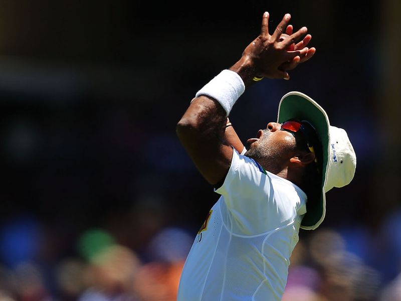 ...before being caught by Dhammika Prasad.