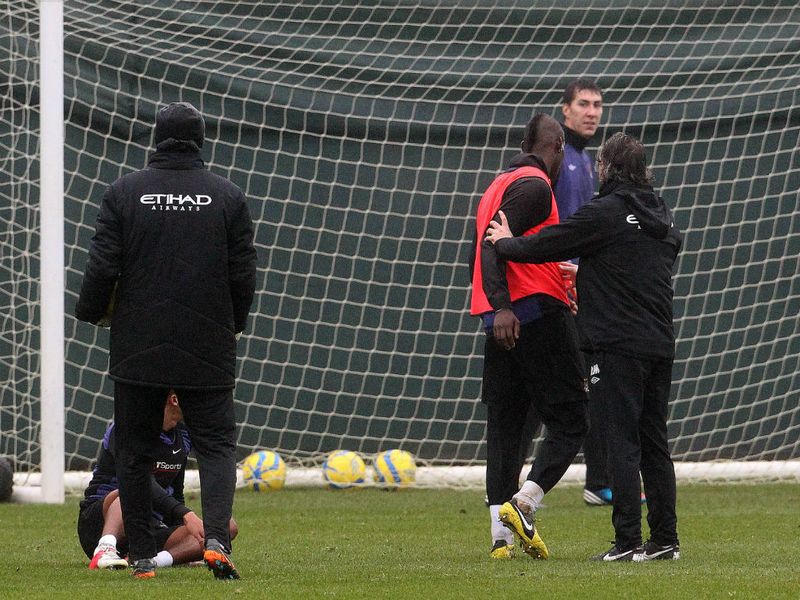 Pictures from Manchester City's Carrington base, as Roberto Mancini and Mario Balotelli clash in a training ground bust-up.