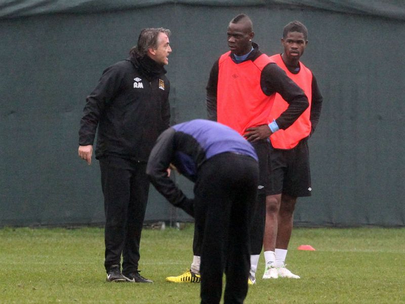 Pictures from Manchester City's Carrington base, as Roberto Mancini and Mario Balotelli clash in a training ground bust-up.