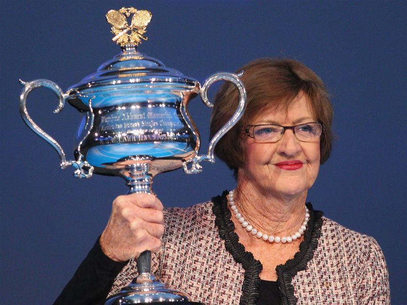 Margaret Court: Won four times in the Open era, 11 times in total