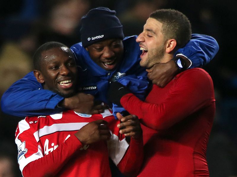 Wright-Phillips is mobbed after QPR's victory