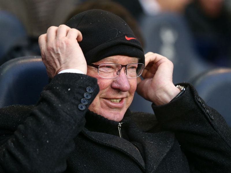 Manchester United boss Sir Alex Ferguson made sure that he was wrapped up well against the conditions.