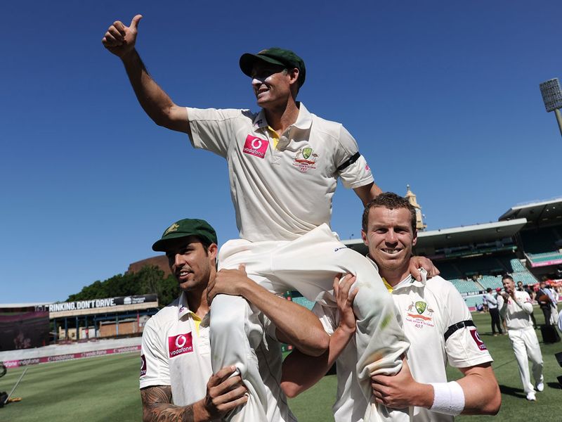 Hussey was carried off the field as he exited the international stage.