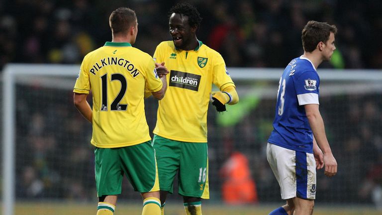 Norwich celebrate after their last-gasp winner at Carrow Road