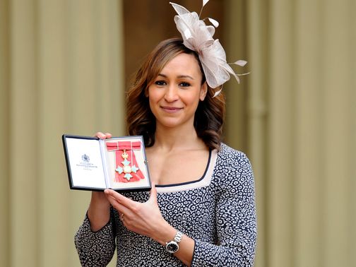 Jessica Ennis CBE poses at Buckingham Palace