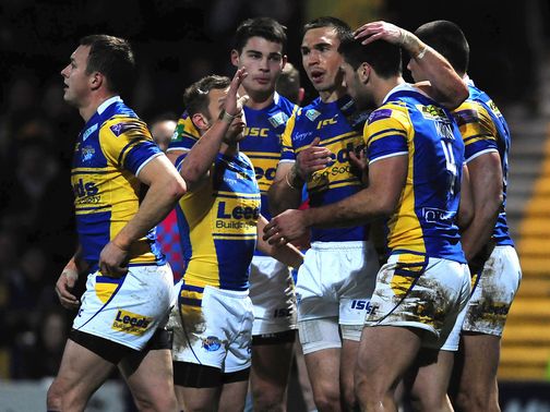 Leeds enjoy their win over Salford.&nbsp;