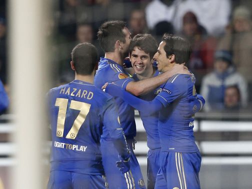 Oscar is mobbed after scoring