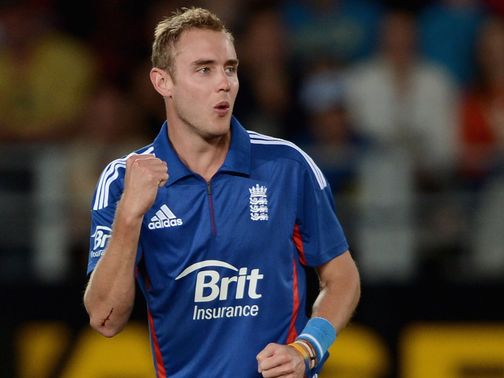 Broad celebrates one of his four wickets