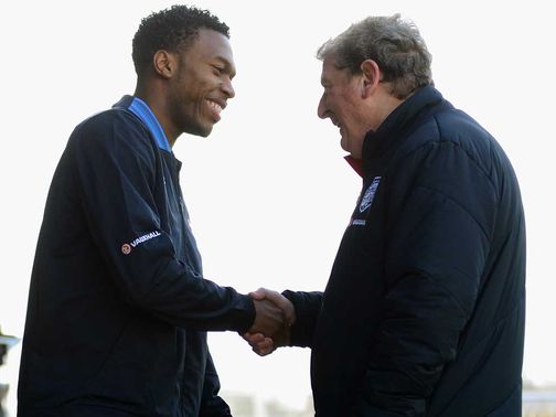 Daniel Sturridge greets Roy Hodgson