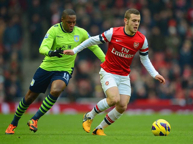 Jack Wilshere tries to break clear from Charles N Zogbia
