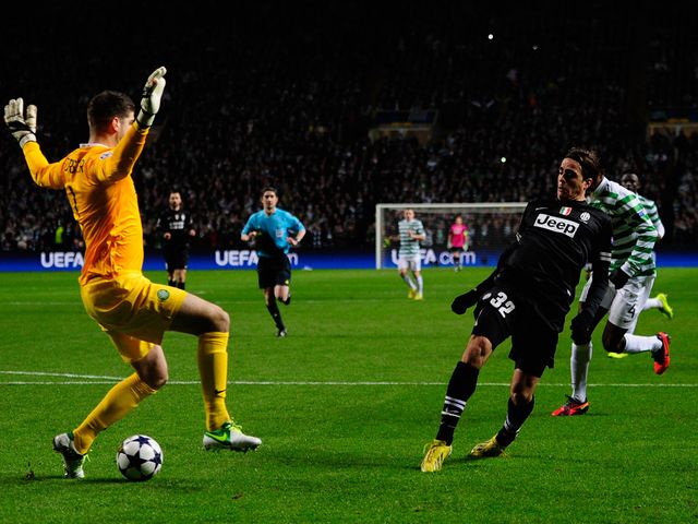 Alessandro Matri gives Juventus the lead at Parkhead