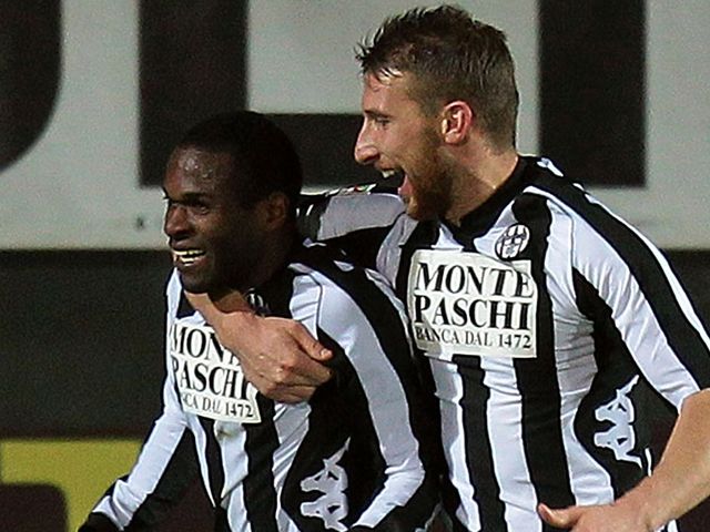 Innocent Emeghara: Twice on target for Siena