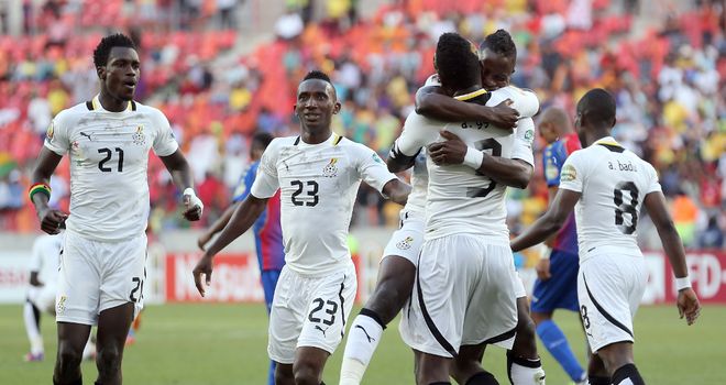 Ghana: Players celebrate making semi-finals