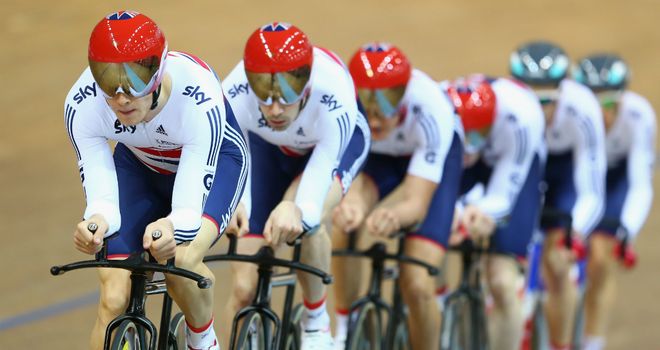 Steven Burke: leads the way for GB pursuit team in Minsk