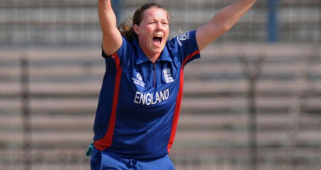 Anya Shrubsole celebrates another South African wicket