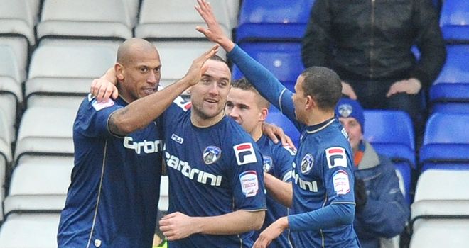 Iwelumo: Celebrates goal for Oldham