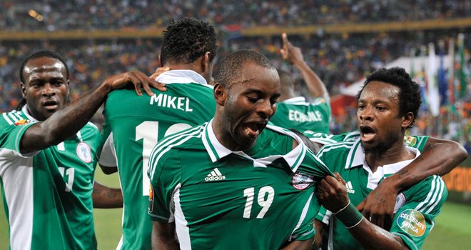 Sunday Mbah: Celebrates his winning goal