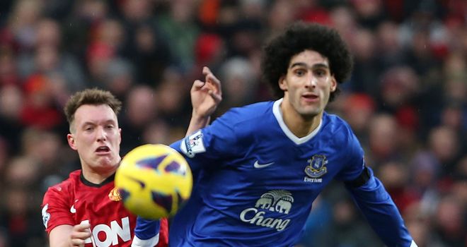 Phil Jones impressed on Sunday in being charged with keeping an eye on Marouane Fellaini