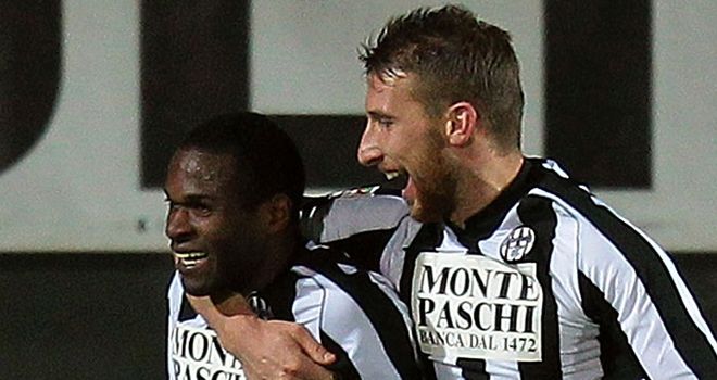 Innocent Emeghara: Twice on target for Siena