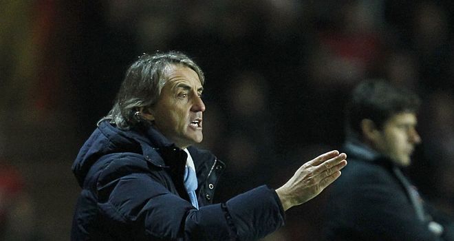 Roberto Mancini: Rounded on critics who suggested his job is under threat
