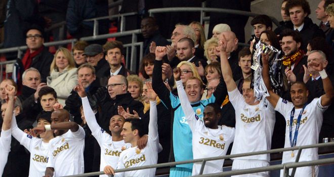 Swansea: Lifting their first major honour at Wembley on Sunday