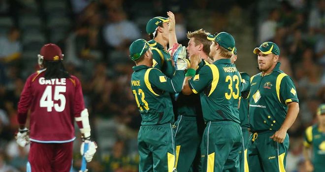 James Faulkner: Australia paceman celebrates after bowling Chris Gayle