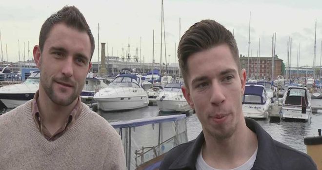 Peter Hartley and James Poole: Scored to secure Hartlepool's second home win of the season