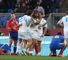 Martin Castrogiovanni celebrates his try for the hosts